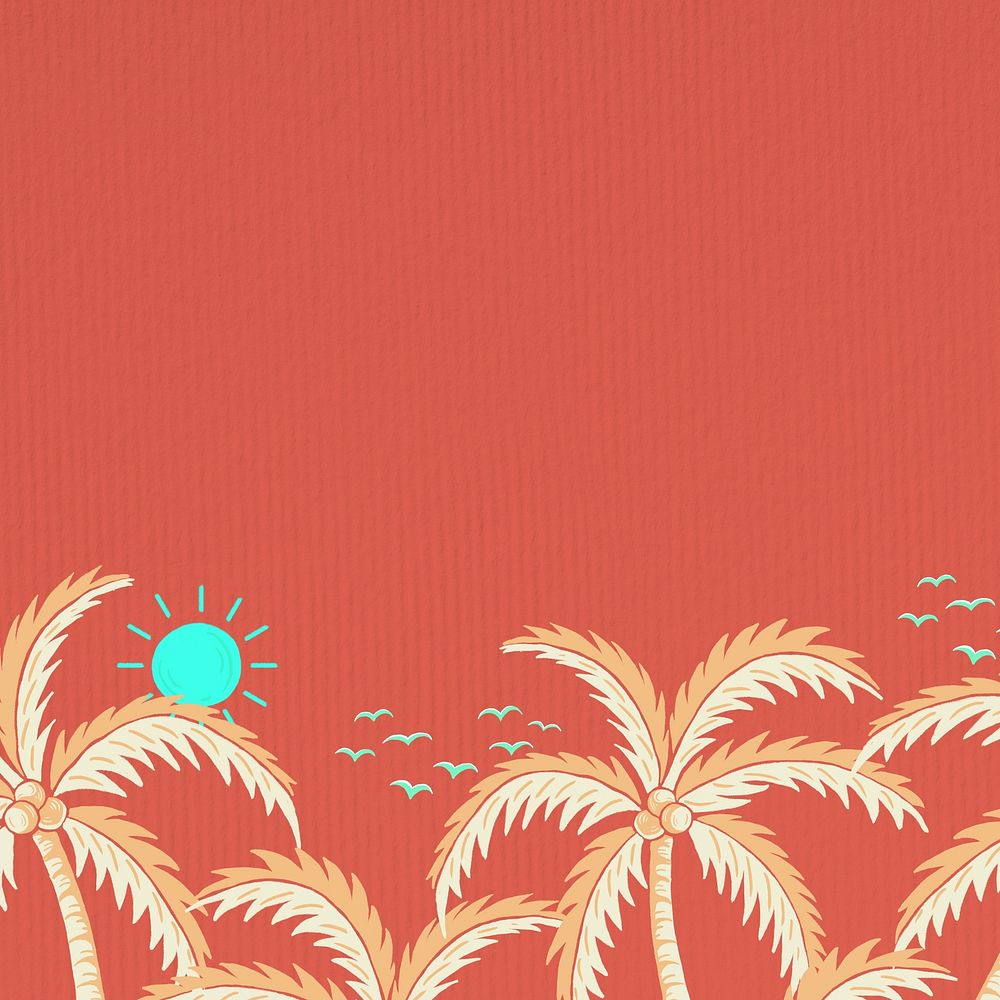Orange summer palm tree background