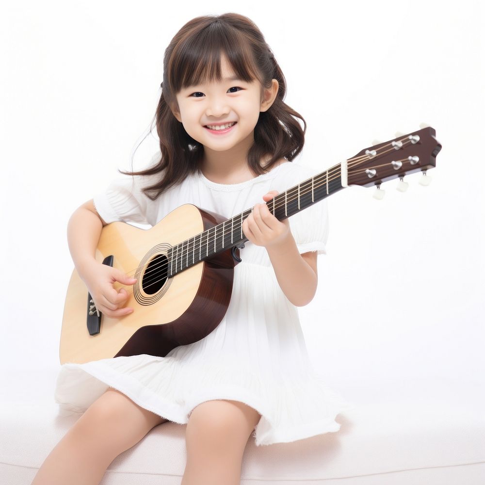 Guitar child musician cute. AI generated Image by rawpixel.