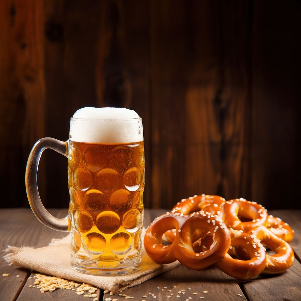 Pretzel drink lager glass. 