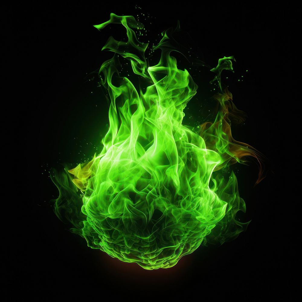Green fire flame smoke illuminated accessories. AI generated Image by rawpixel.