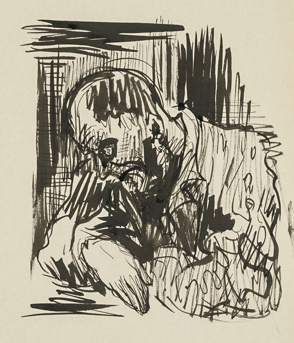 Sketchbook 22 seated man by Arnold Peter Weisz Kubínčan