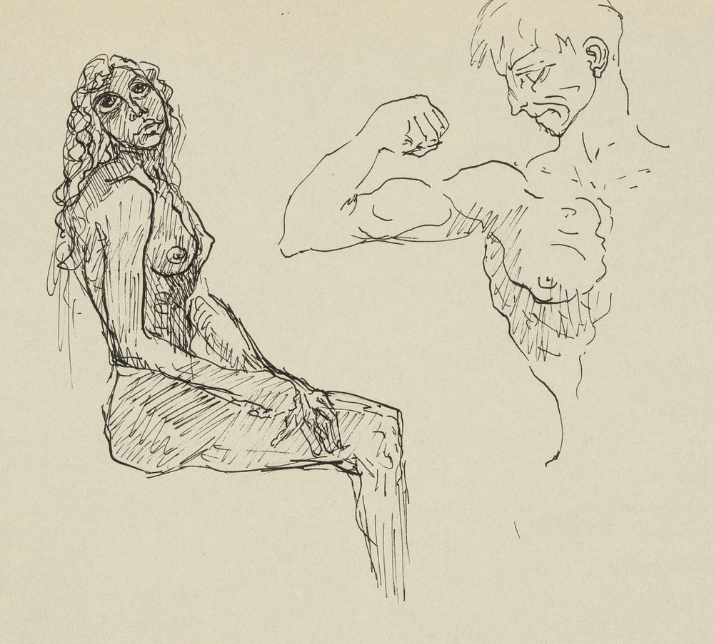 Sketchbook 22 sketches of a woman and a man by Arnold Peter Weisz Kubínčan