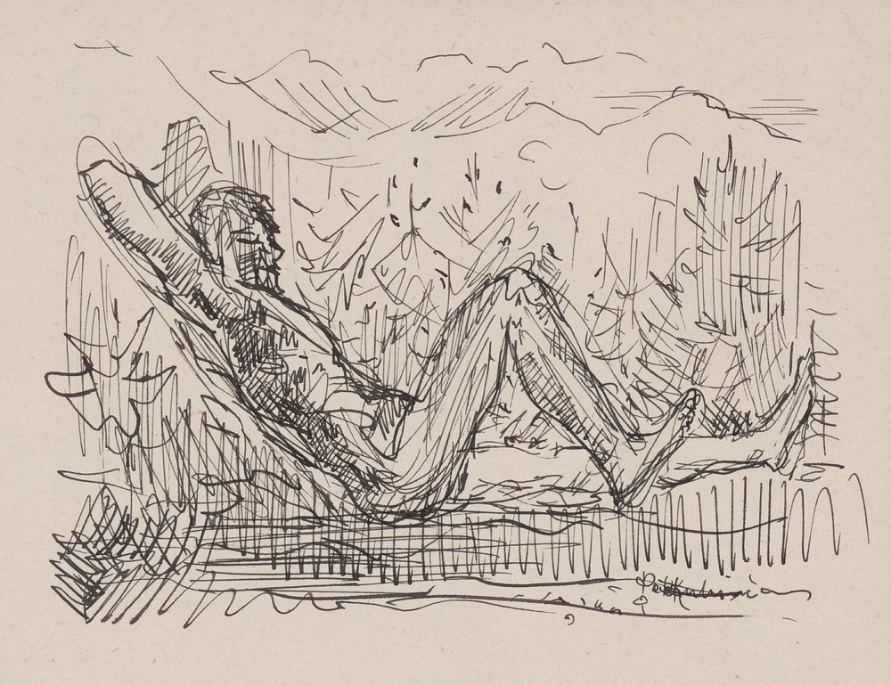 Sitting man by Arnold Peter Weisz Kubínčan