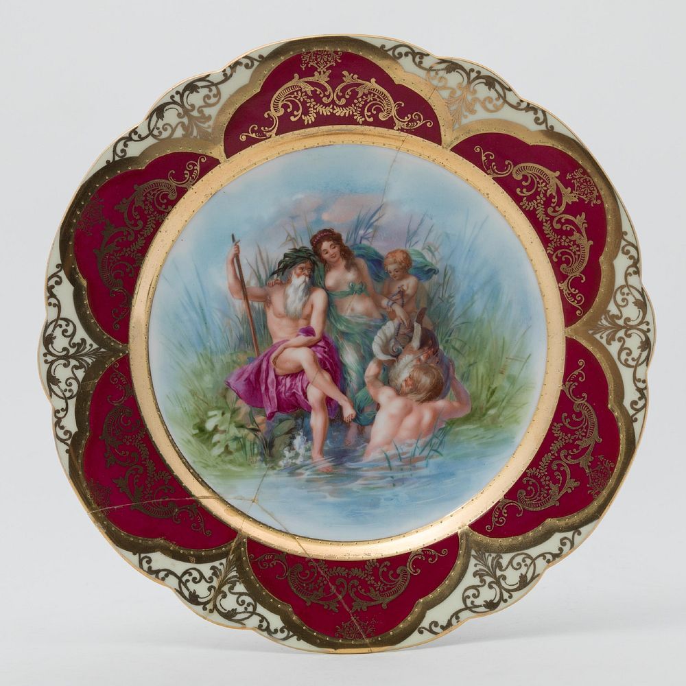 Decorative plate - poseidon and a nymph