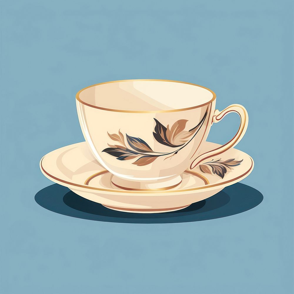 English tea cup saucer coffee. AI generated Image by rawpixel.