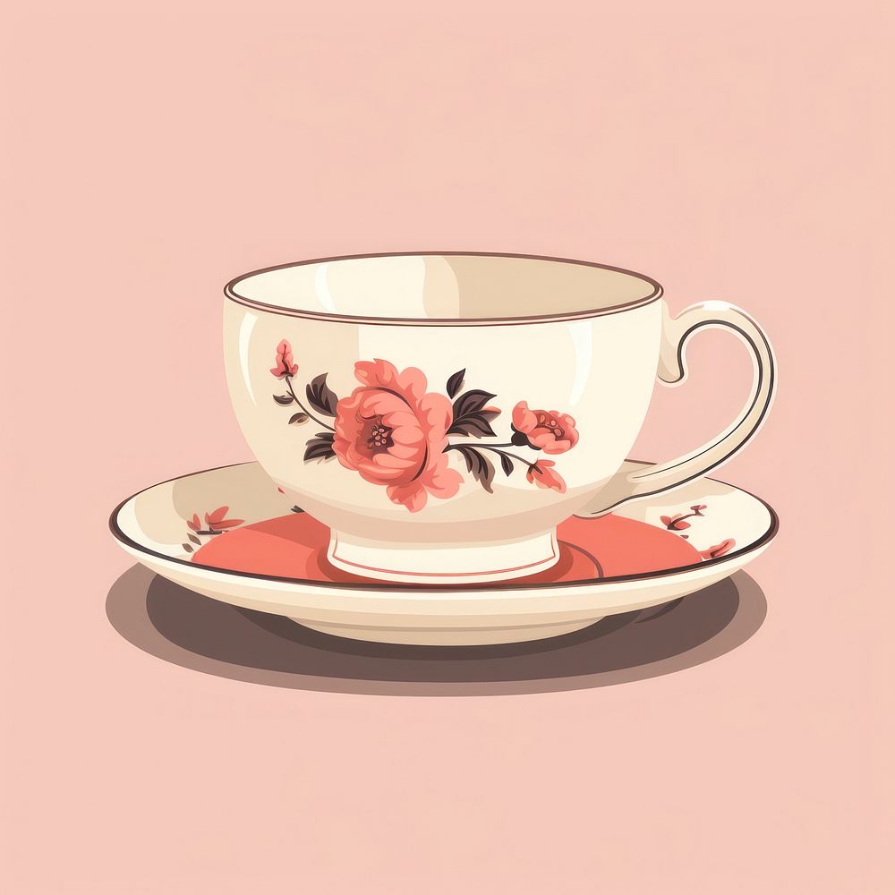 English tea cup saucer mug. AI generated Image by rawpixel.
