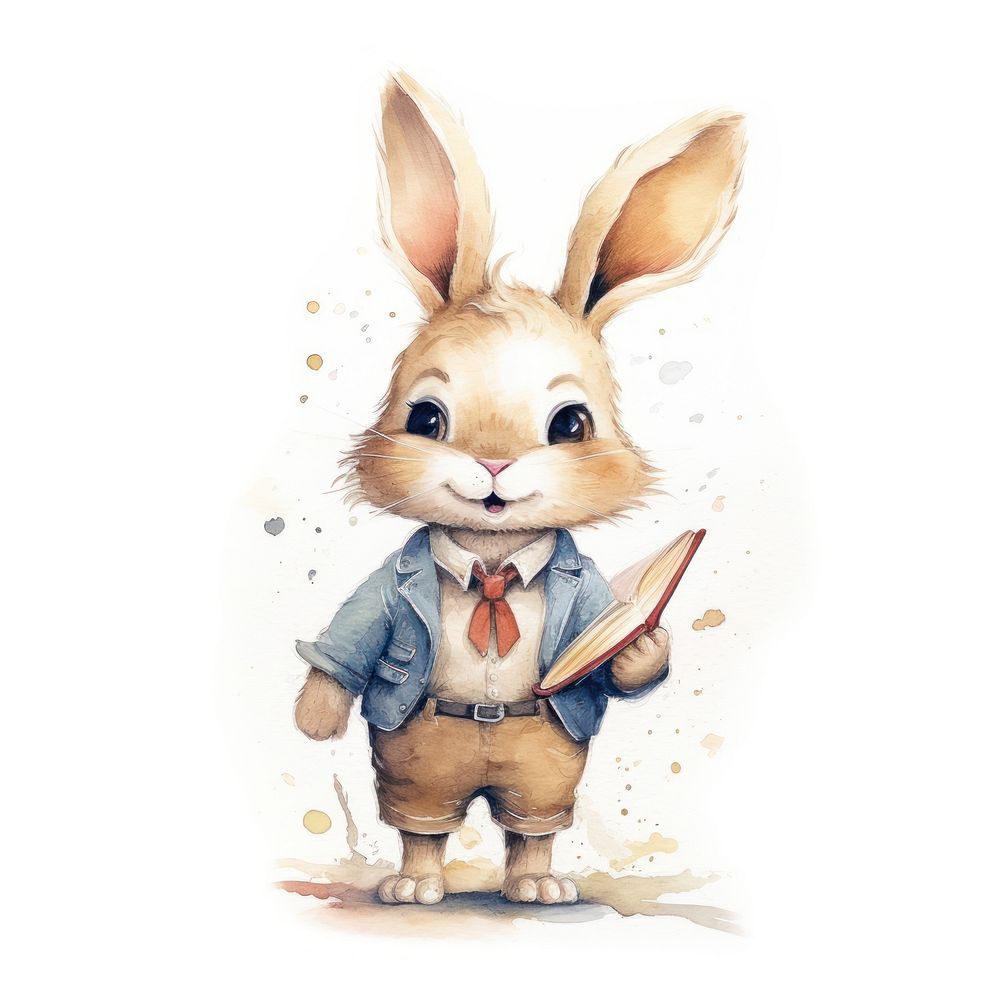Rabbit teacher animal cartoon mammal. AI generated Image by rawpixel.