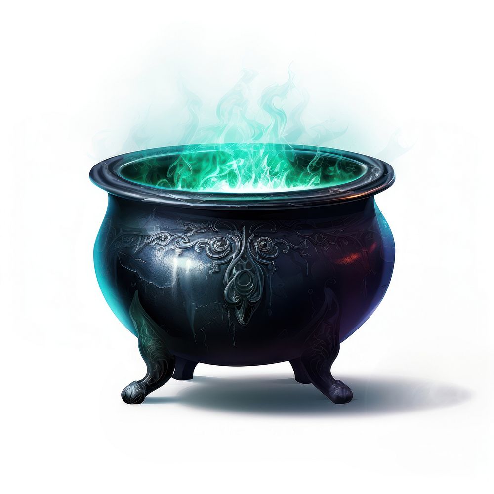 Cauldron white background fireplace cookware. AI generated Image by rawpixel.