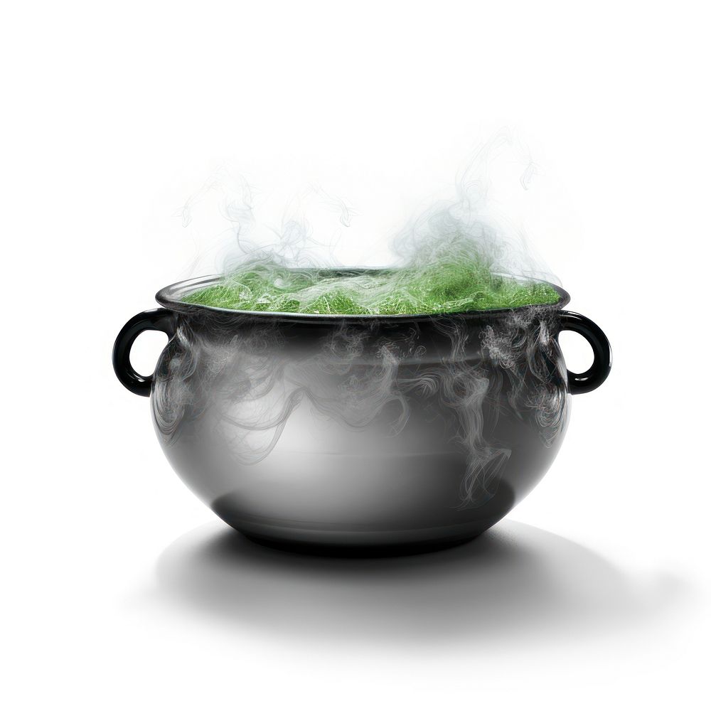 Cauldron green food white background. AI generated Image by rawpixel.
