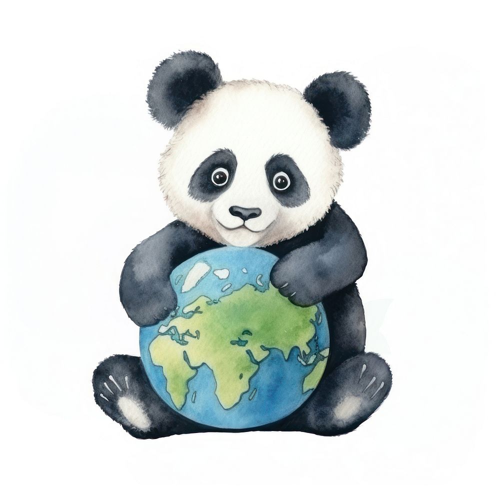 Panda holding earth mammal animal bear. 