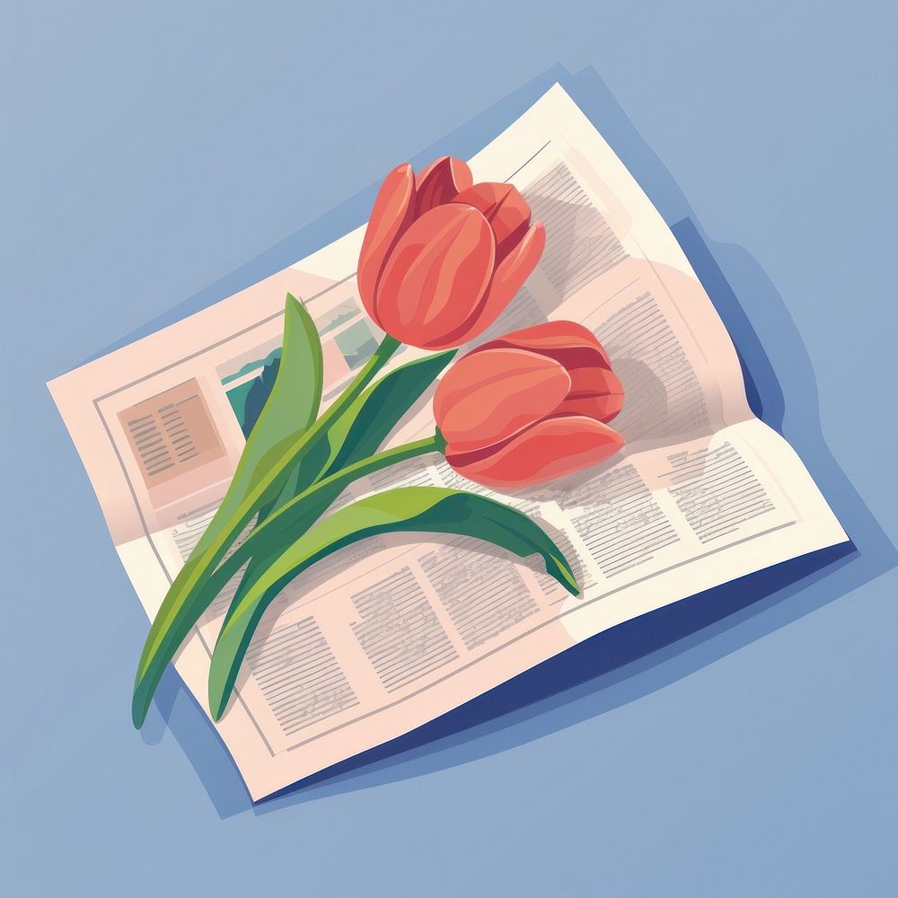Tulip flower plant paper. AI generated Image by rawpixel.