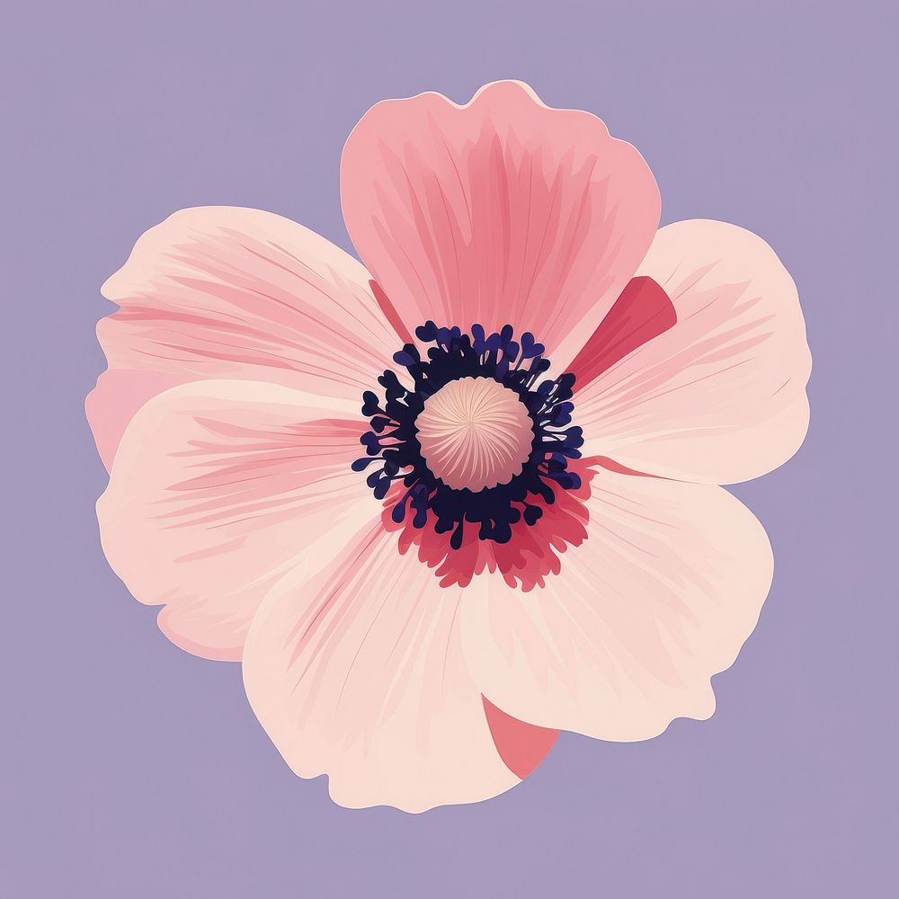 Anemone petal blossom flower plant. AI generated Image by rawpixel.