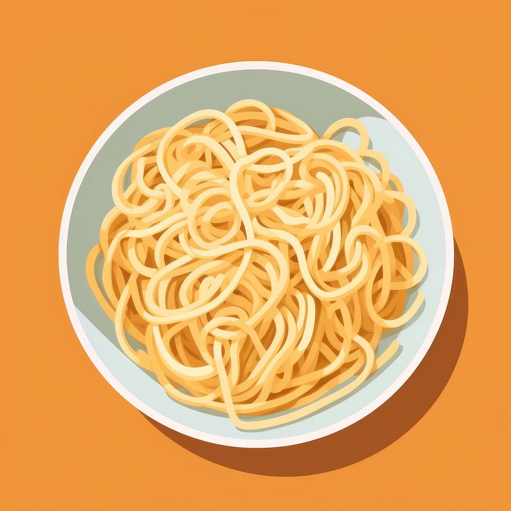Noodle spaghetti pasta plate. AI generated Image by rawpixel.