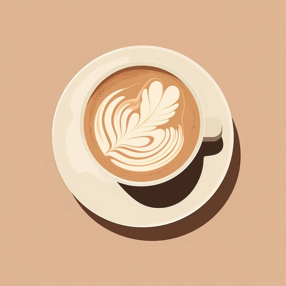 Cappuccino coffee with tree latte art, free image by rawpixel.com