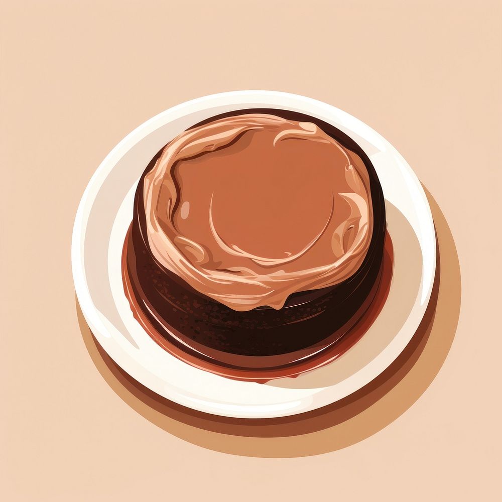 Chocolate cake dessert icing plate. AI generated Image by rawpixel.
