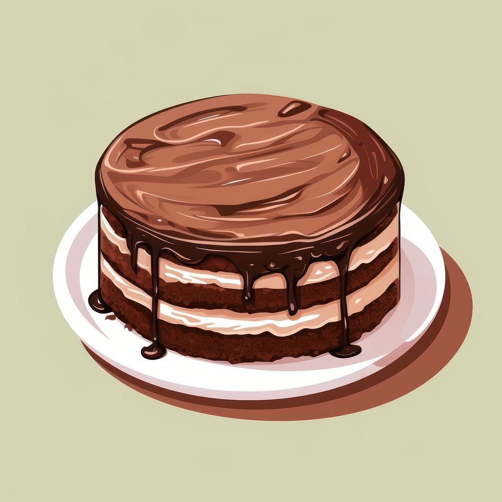 Chocolate cake dessert icing food. AI generated Image by rawpixel.