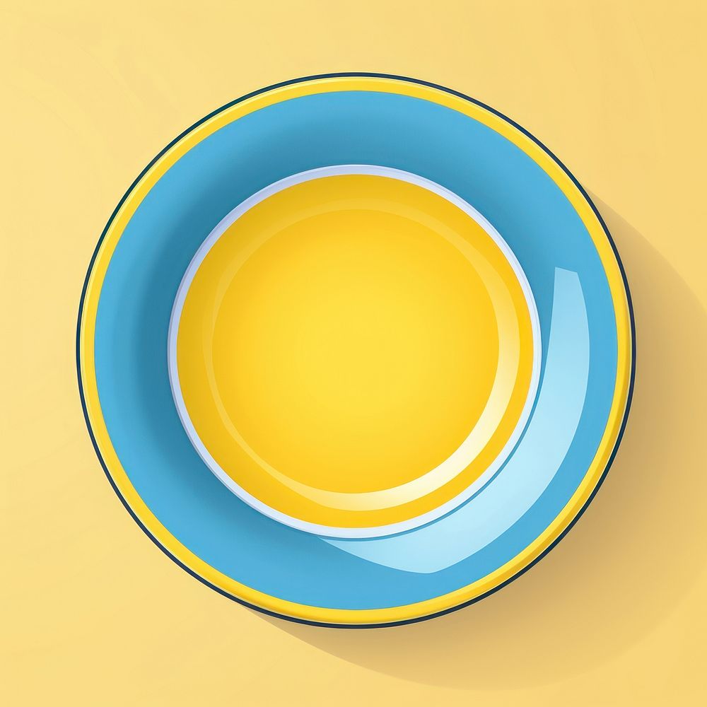 A plate saucer yellow bowl. AI generated Image by rawpixel.