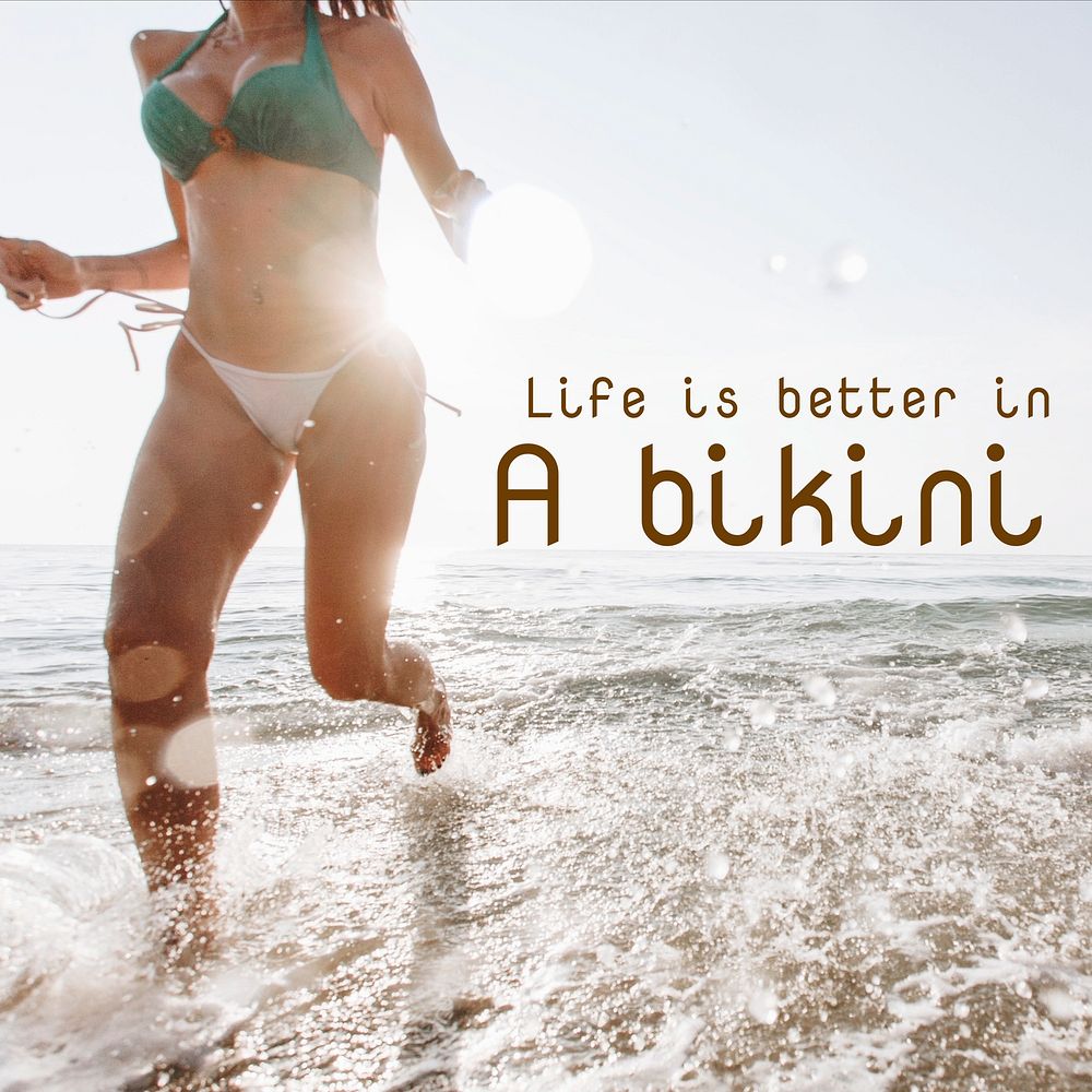 Bikini quote  Instagram post template