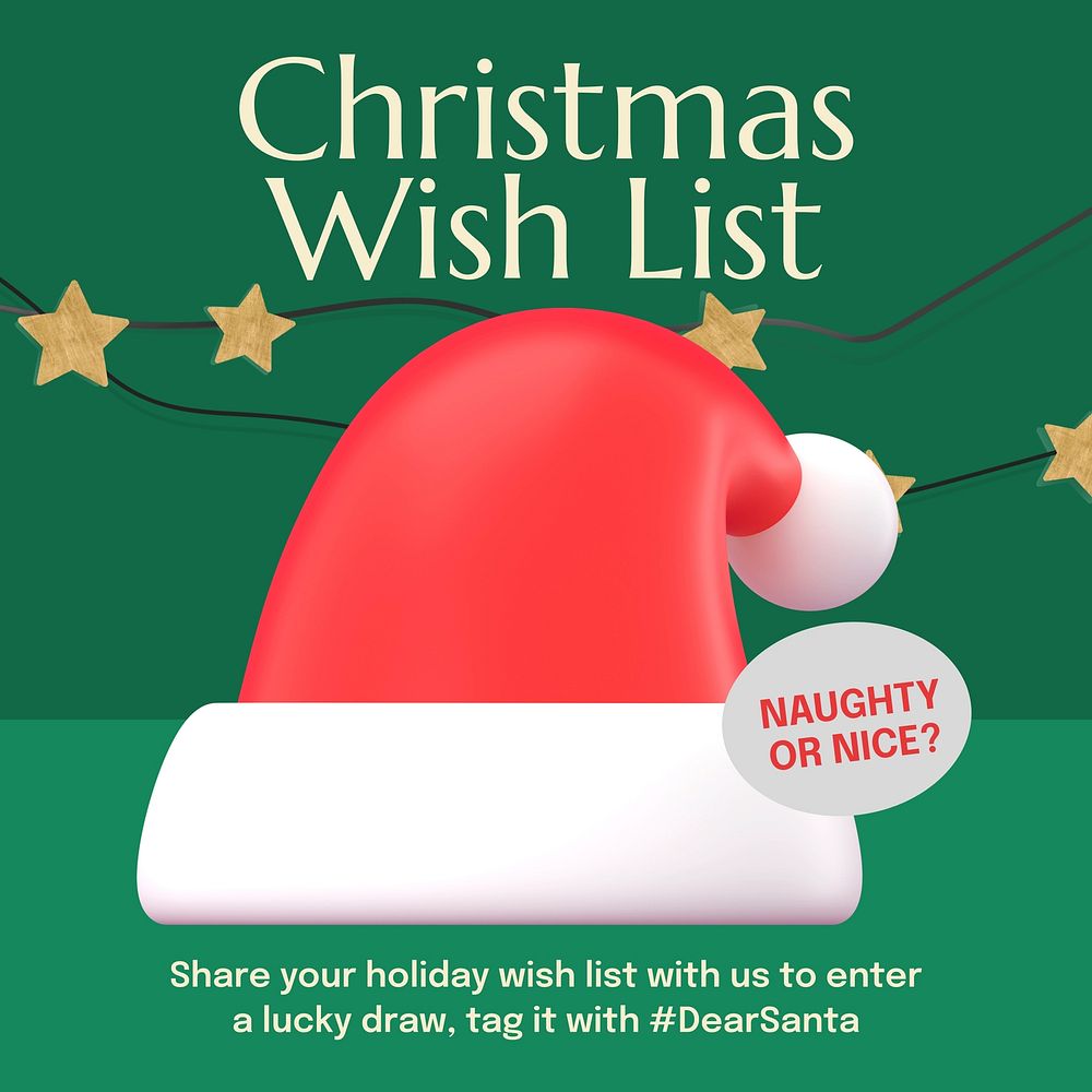 Christmas wish list   Instagram post template