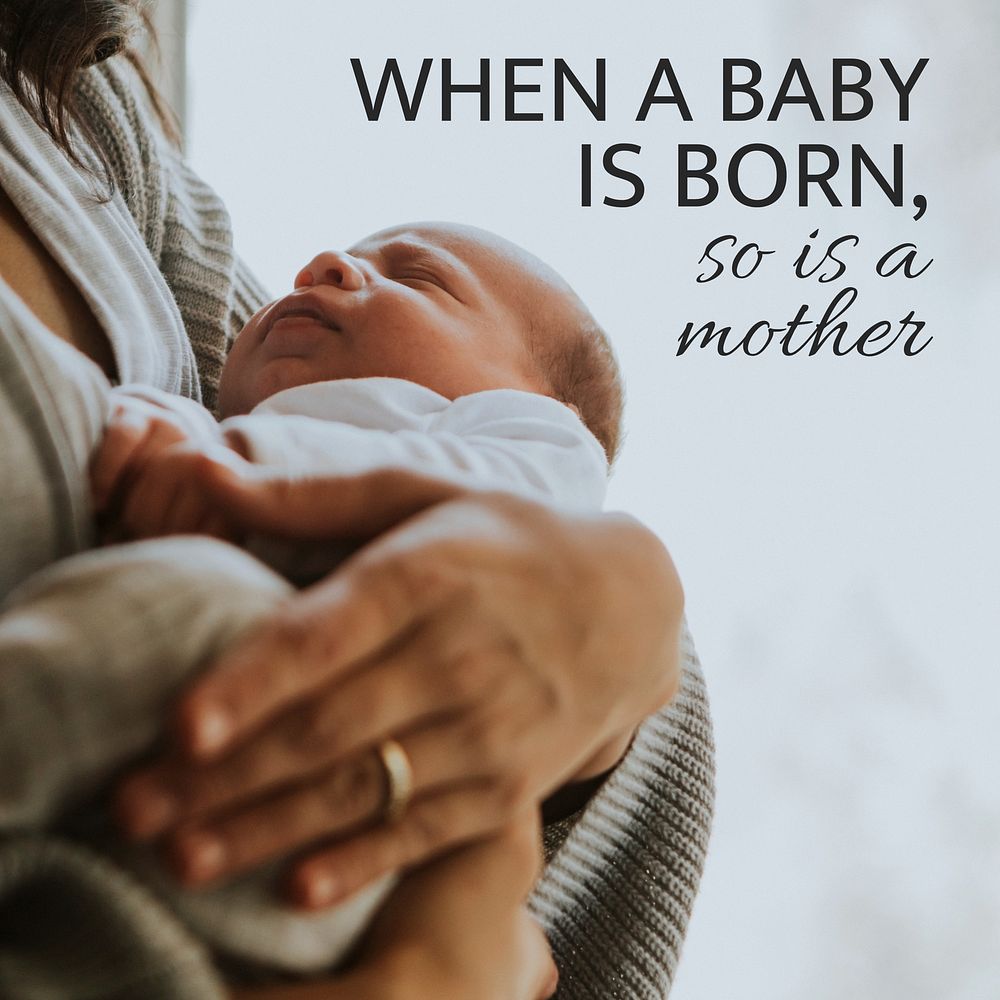 Mother & baby quote   Instagram post template