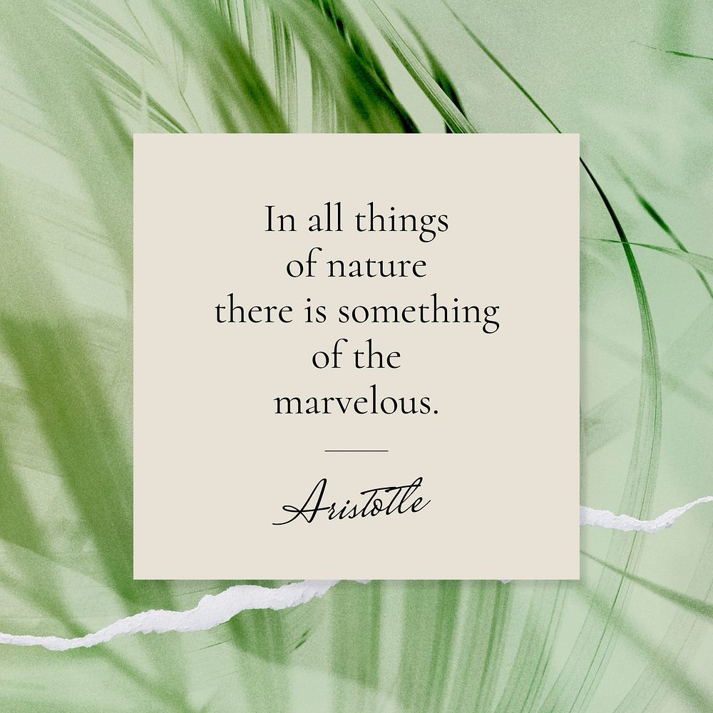 Things of nature quote  Instagram post template