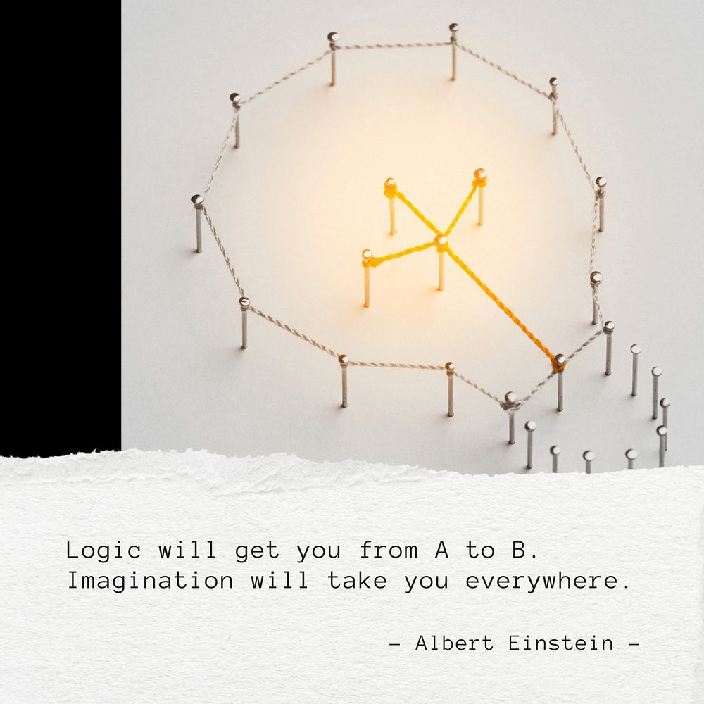 Einstein's imagination quote  Instagram post template