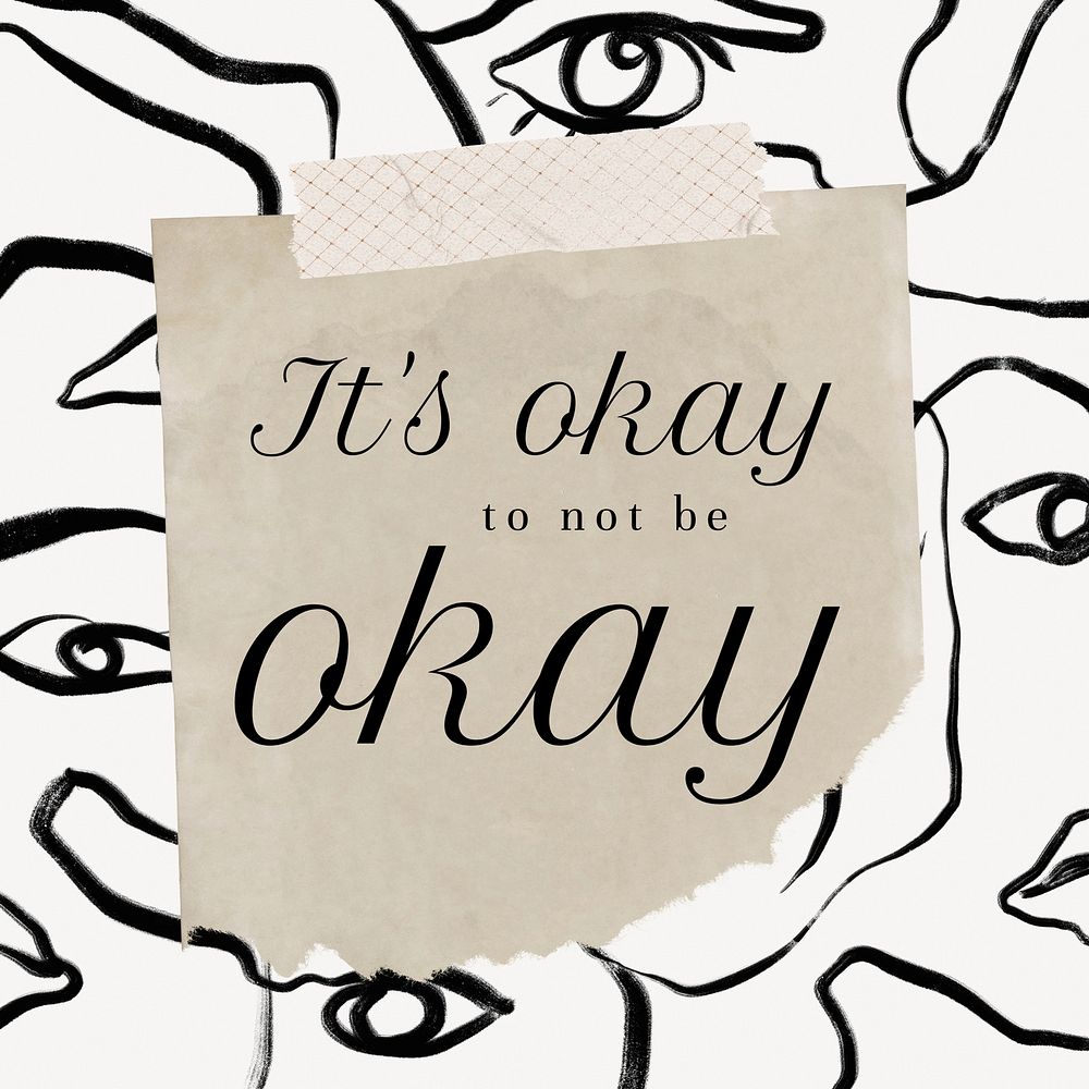 It's ok to not be ok   Instagram post template