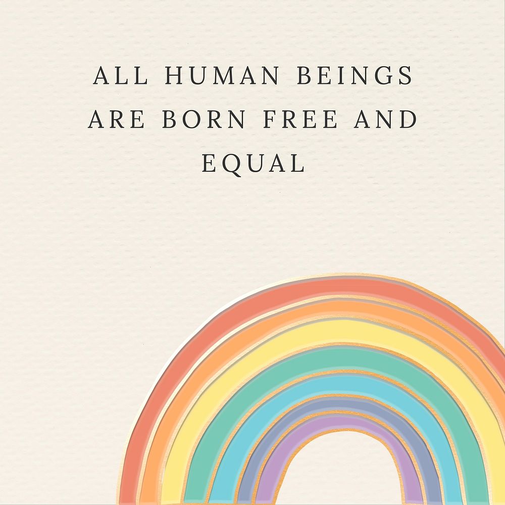 All human beings are born free and equal  Instagram post template