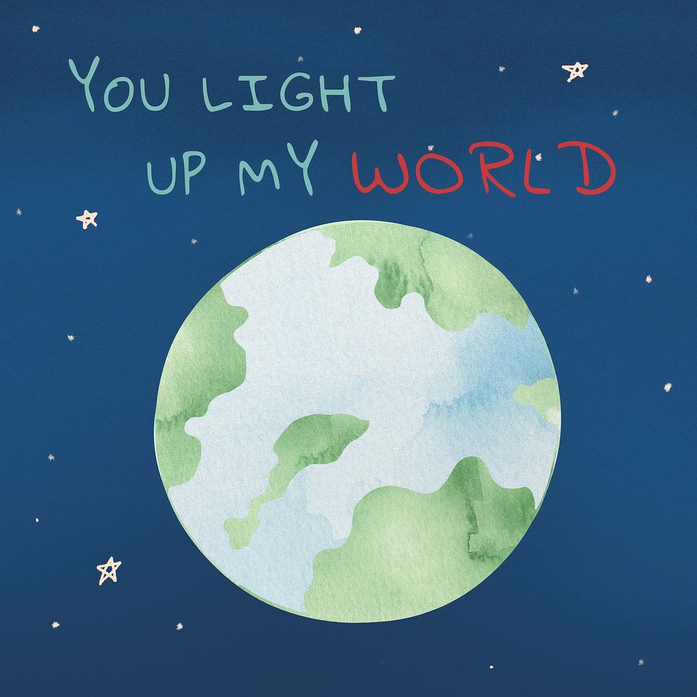 You light up my world  Instagram post template