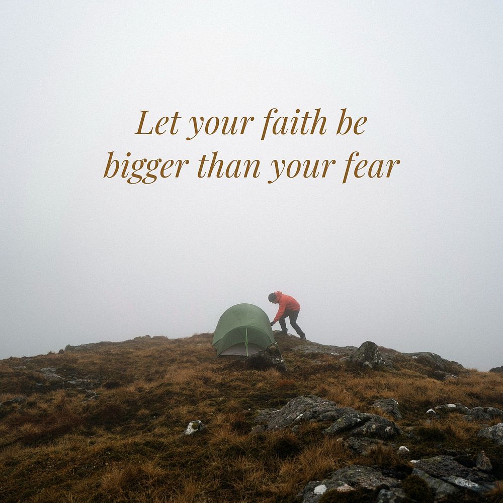Faith over fear   Instagram post template