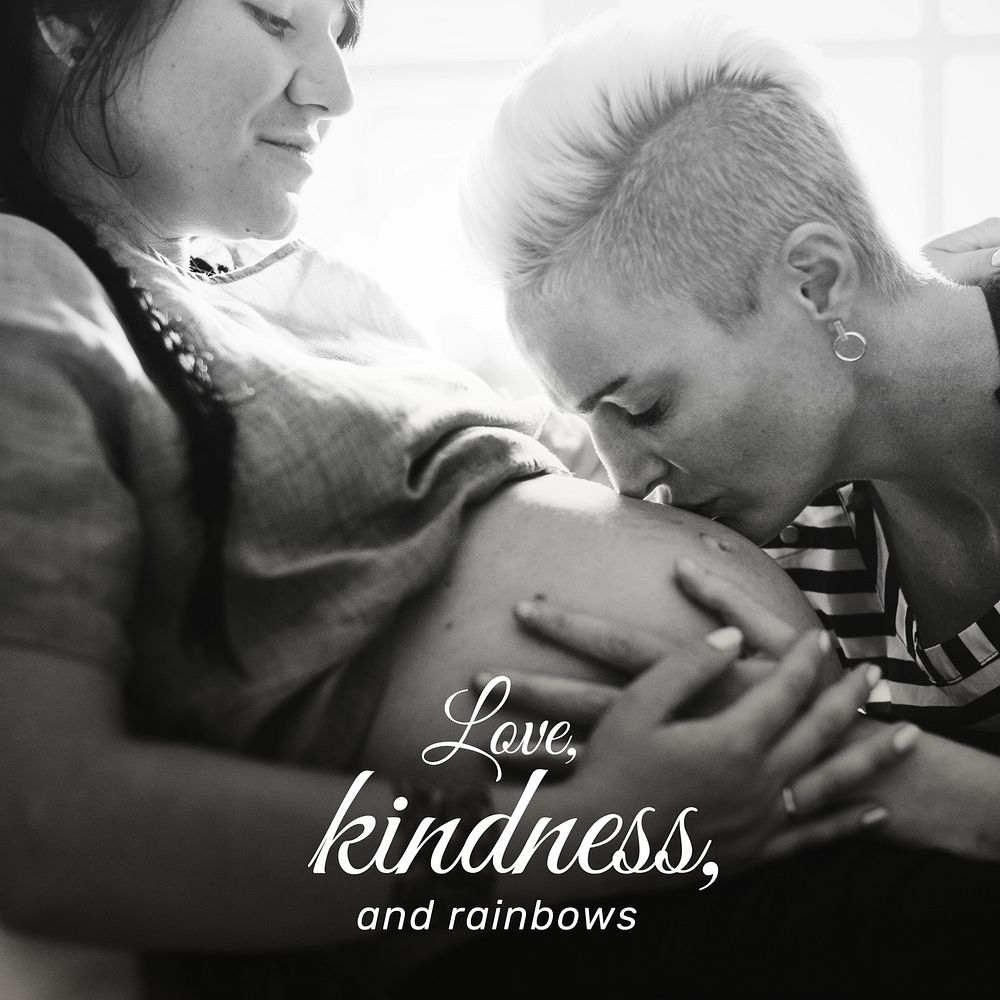 Love, kindness & rainbow  Instagram post template