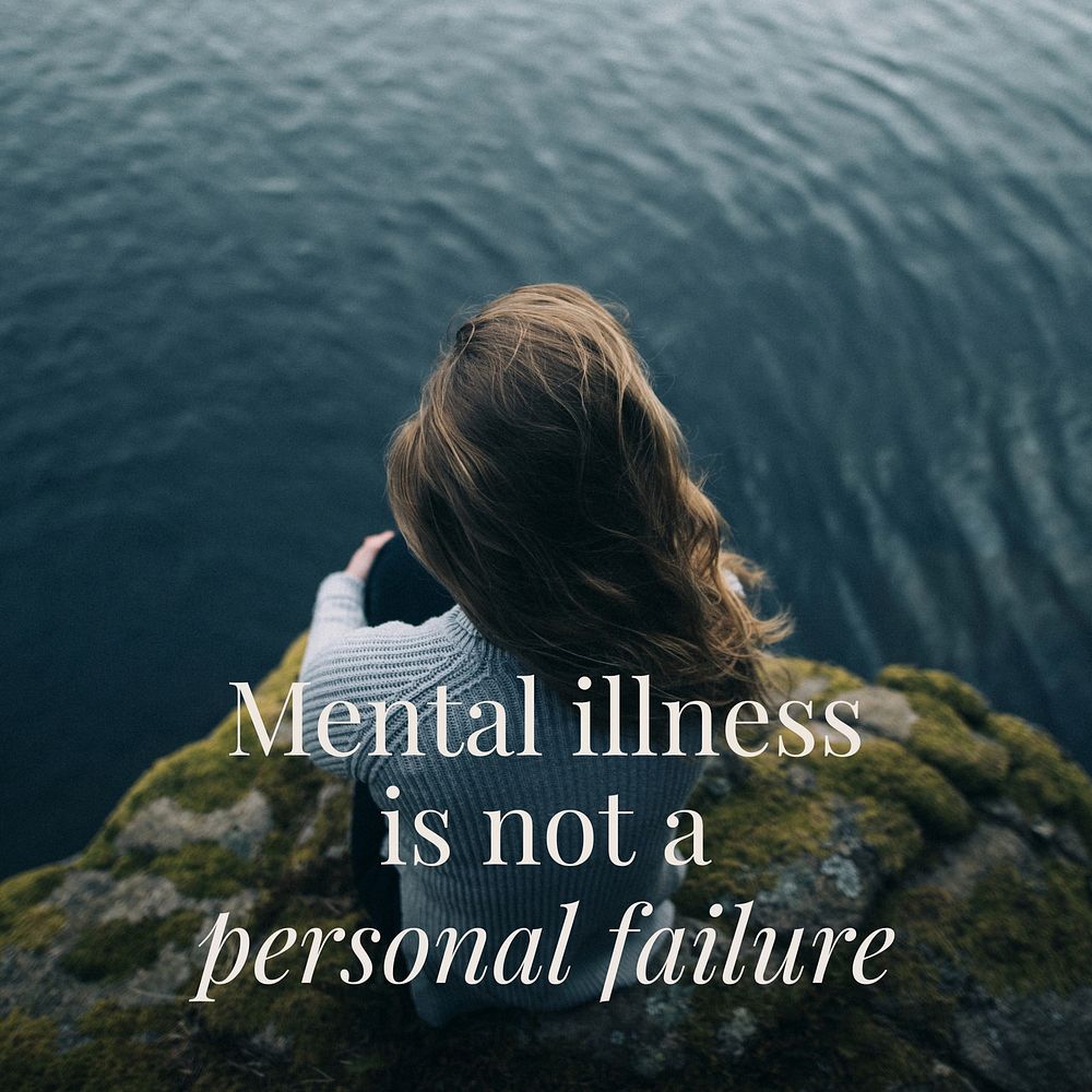 Mental illness quote  Instagram post template