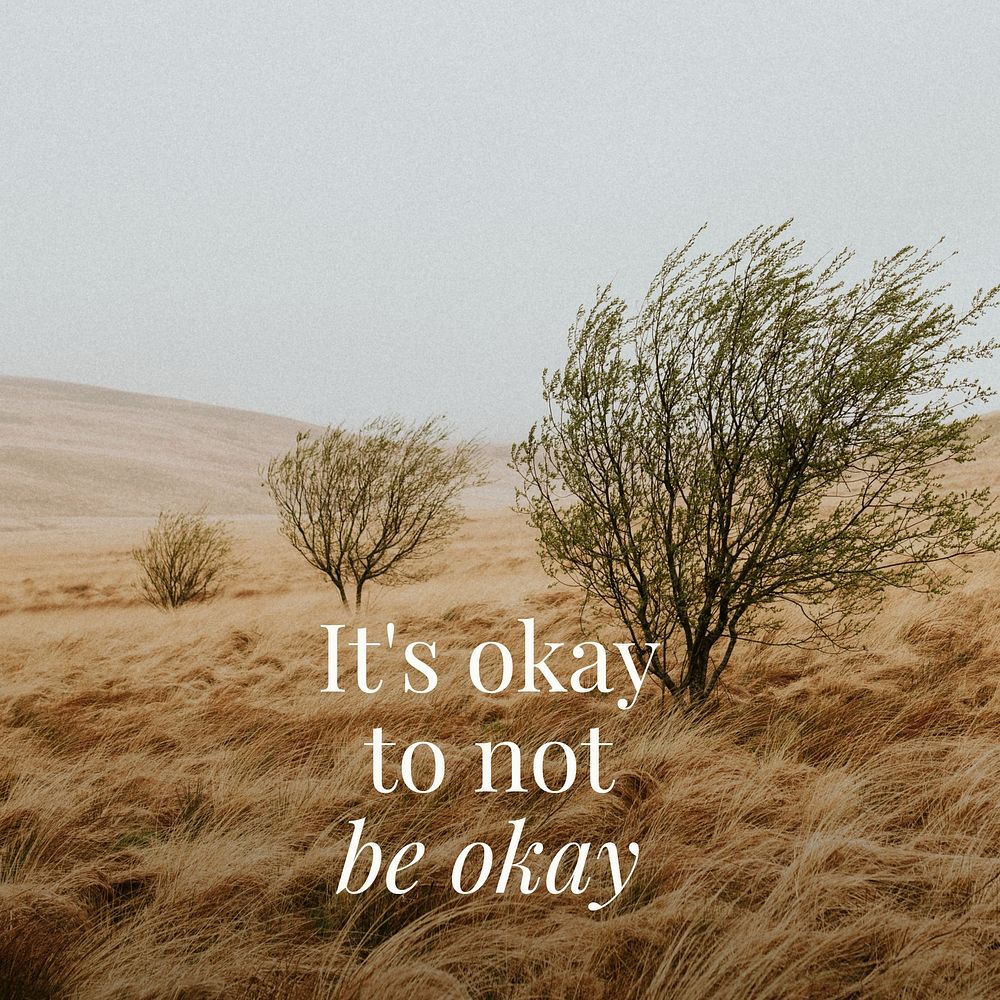 It's ok to not be ok   Instagram post template