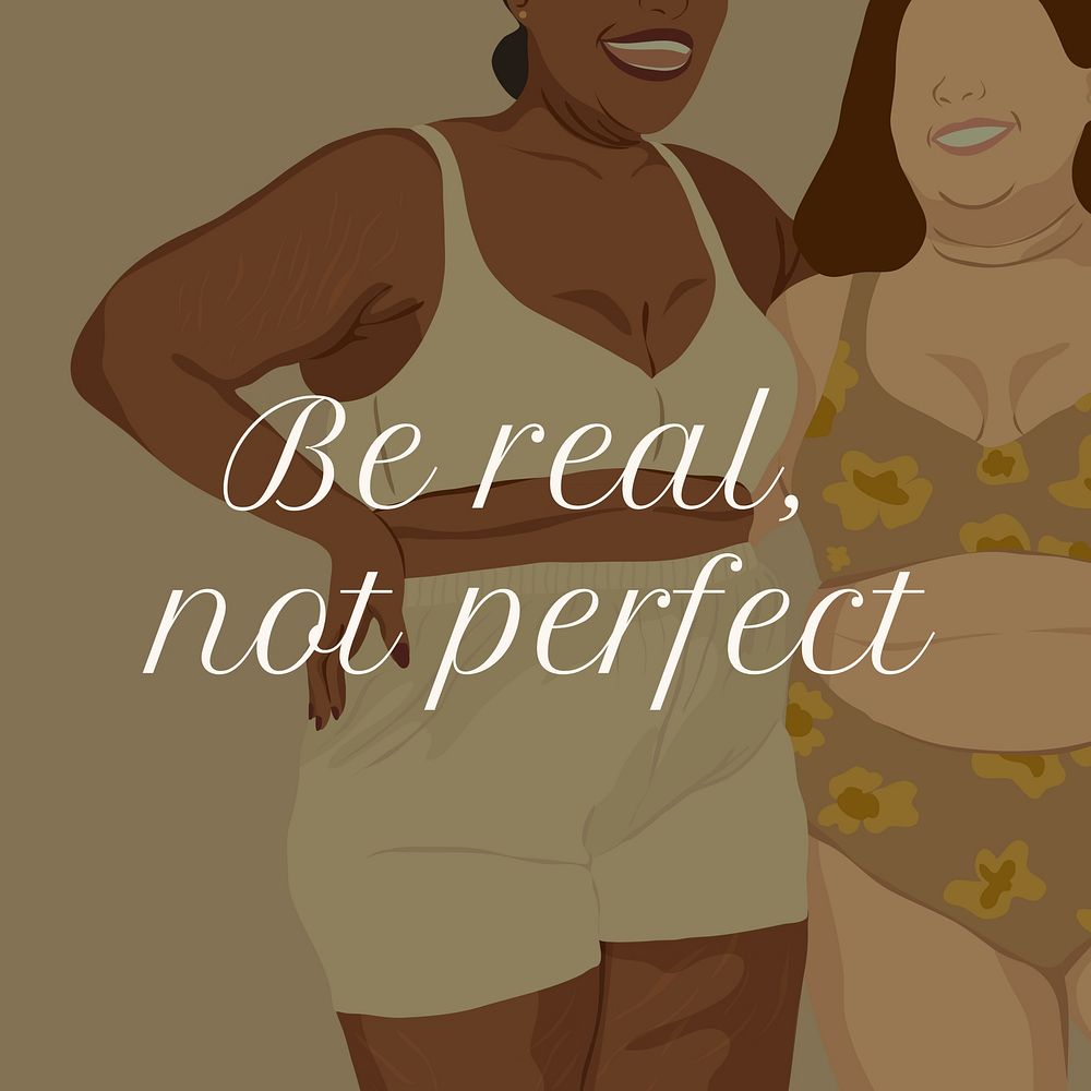 Be real, not perfect  Instagram post template