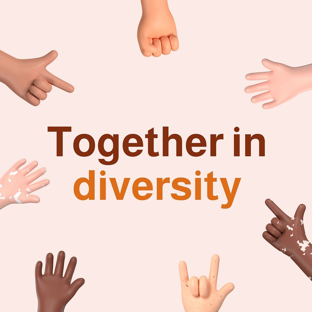 Together in diversity  Instagram post template