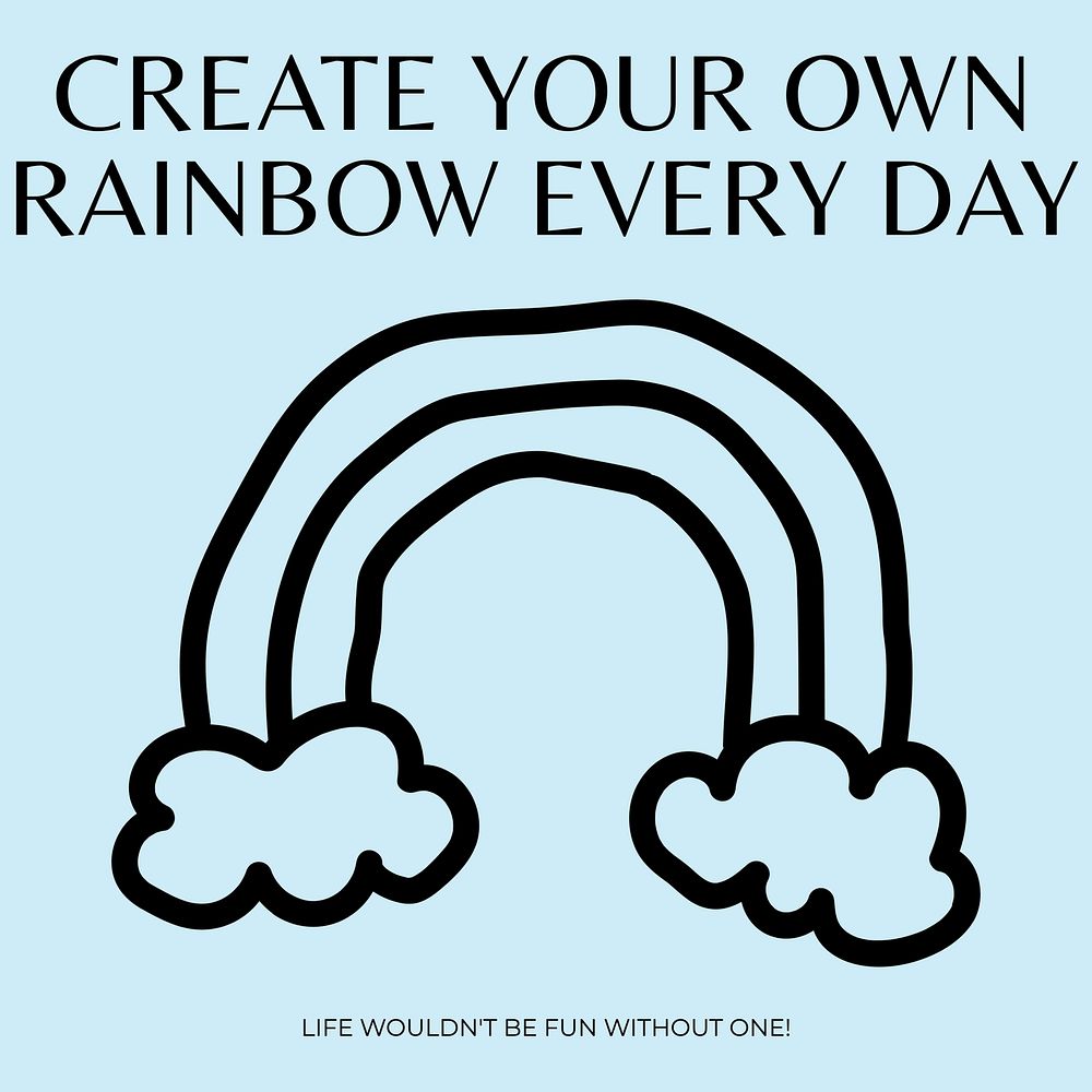 Rainbow quote  Instagram post template