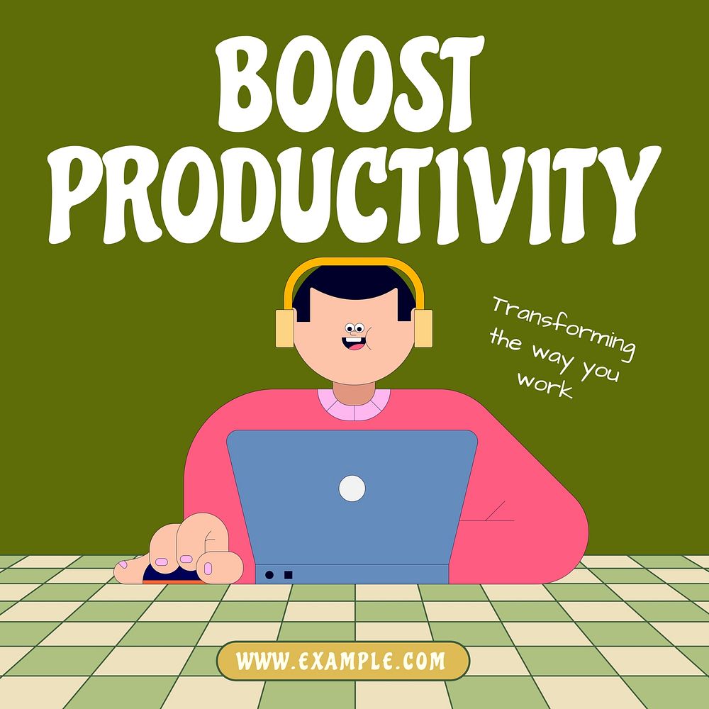 Boost productivity  Instagram post template