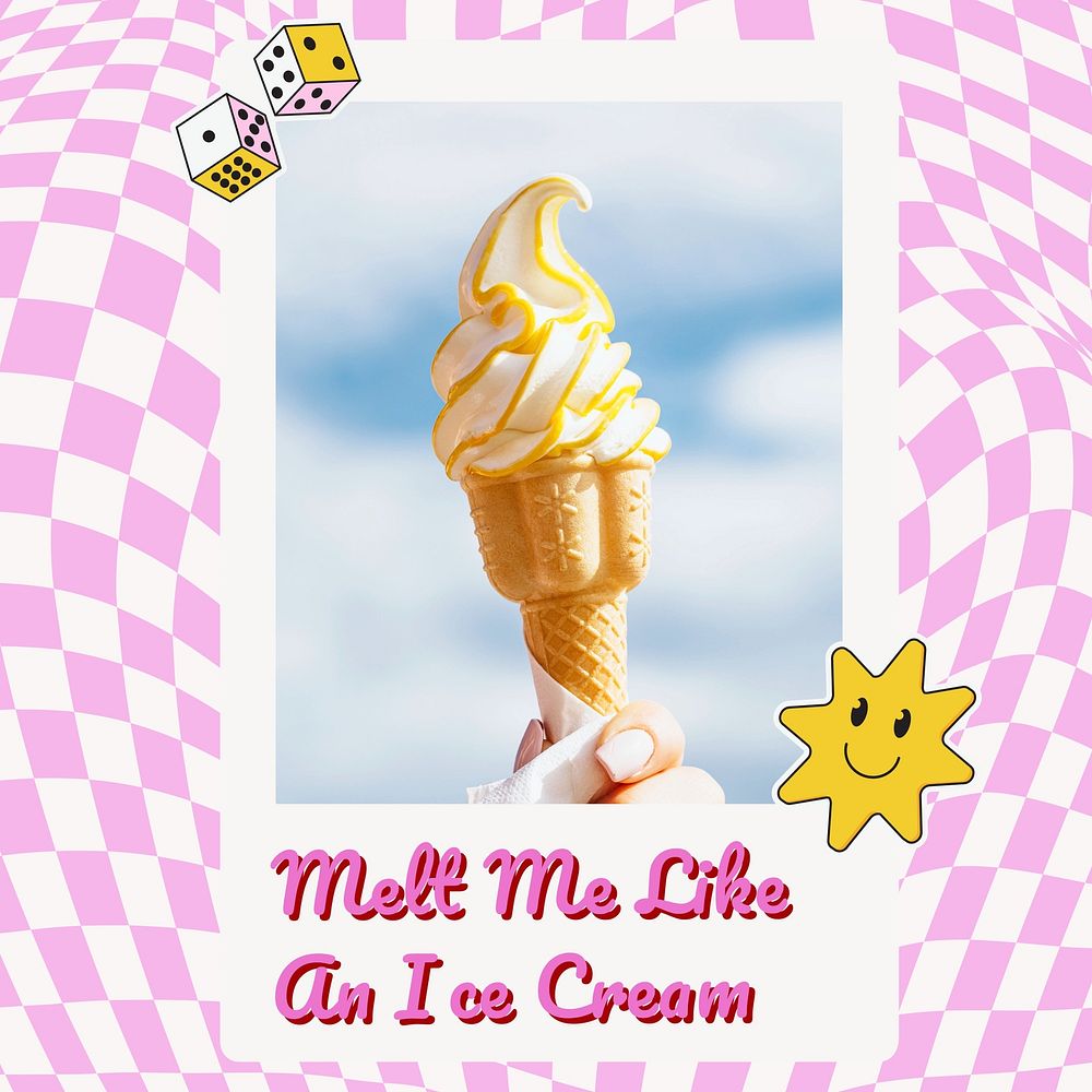 Ice cream quote  Instagram post template