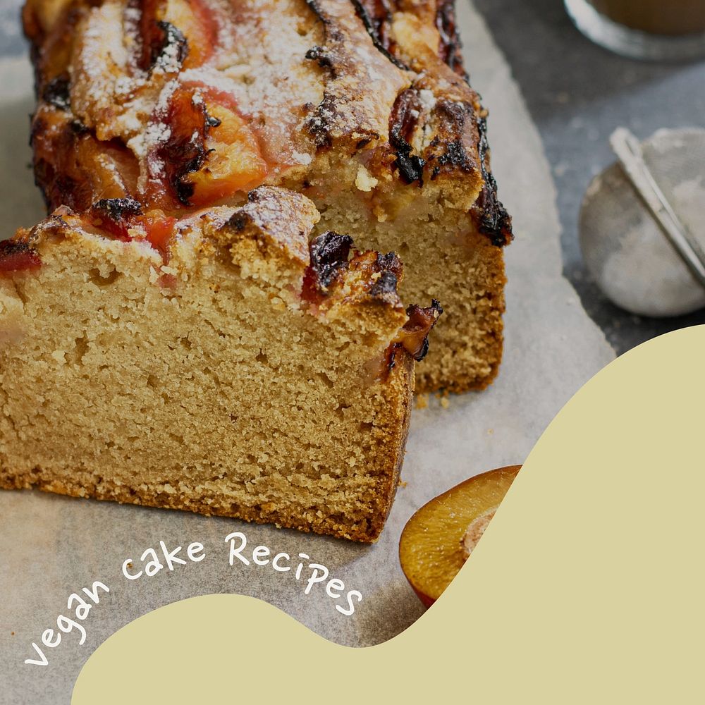 Vegan cake recipe  Instagram post template