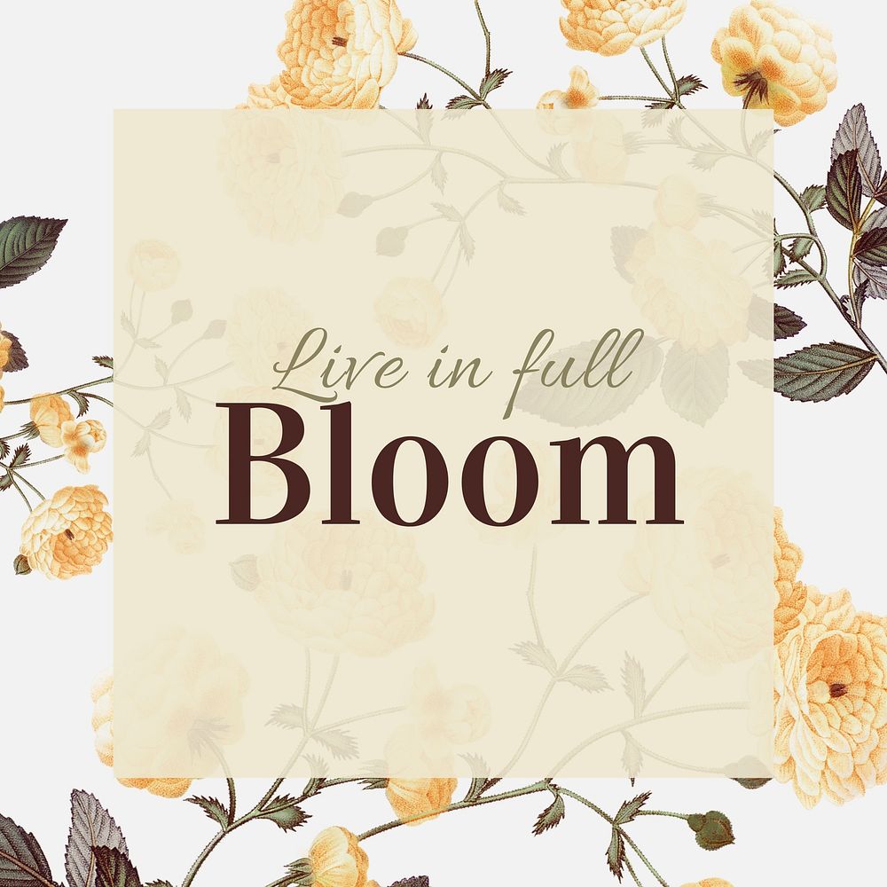Flower & positivity quote  Instagram post template