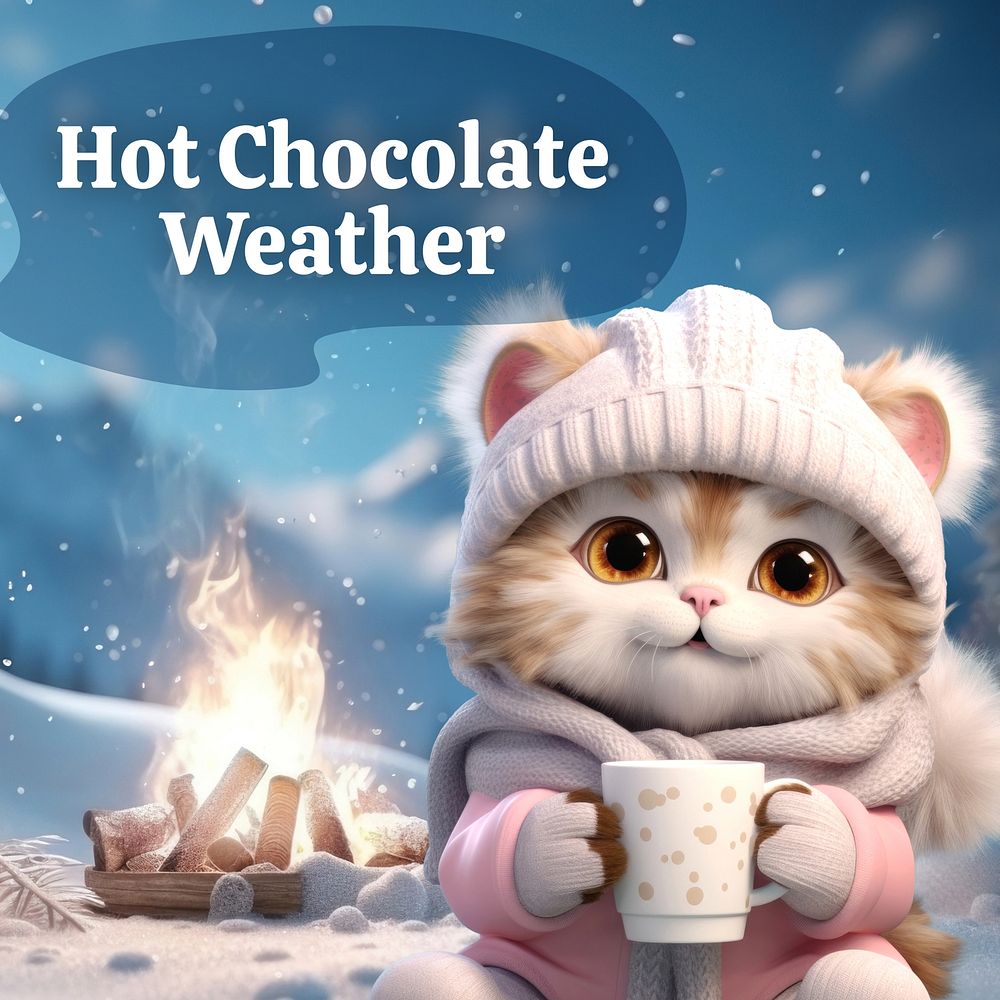 Hot chocolate weather  Instagram post template