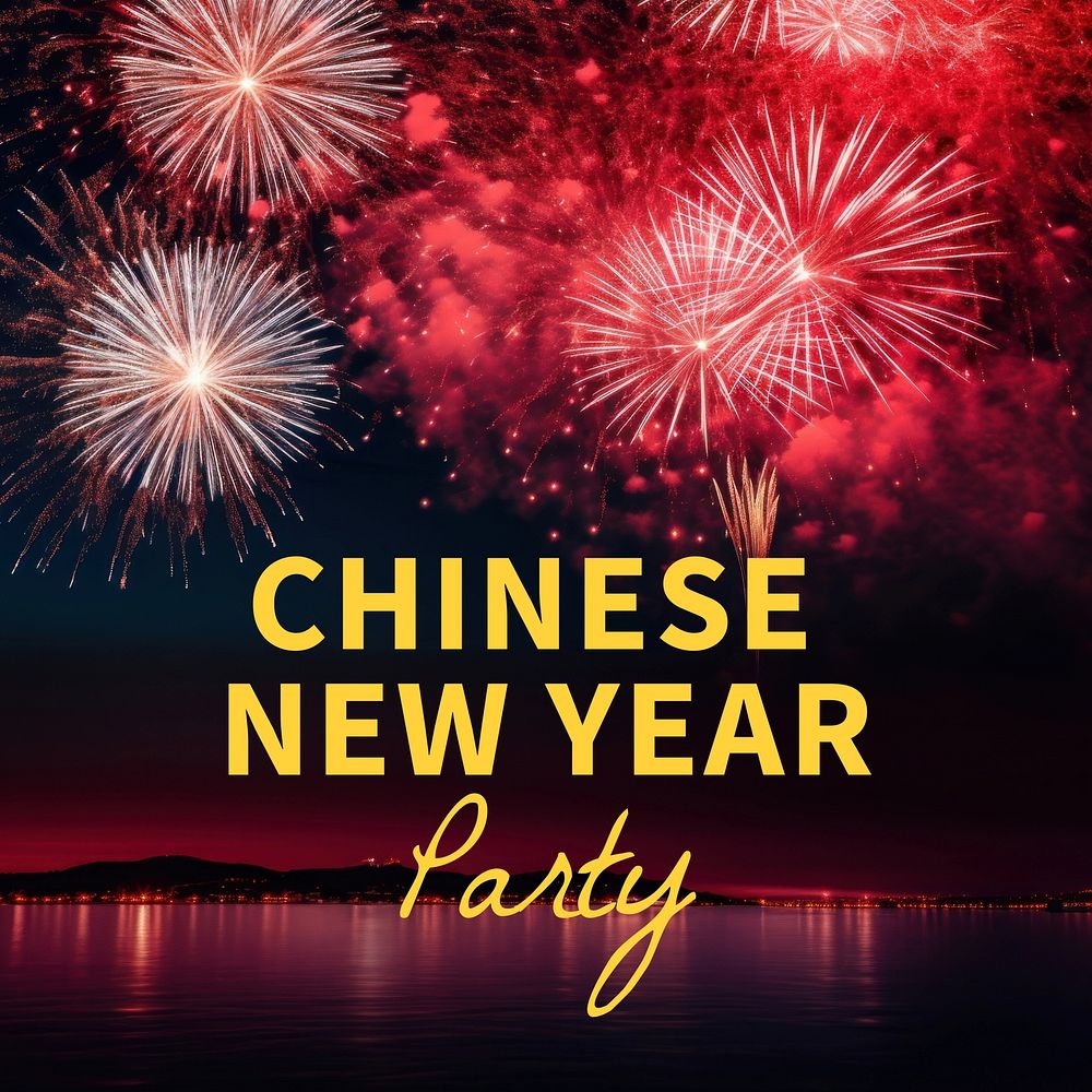 Chinese new year party  Instagram post template
