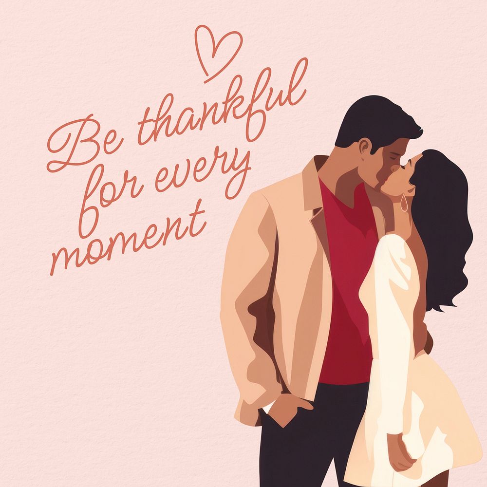 Be thankful quote Instagram post template
