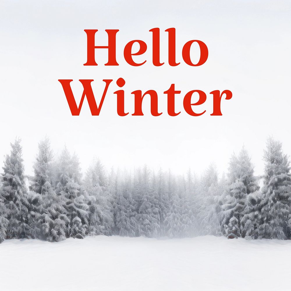 Hello winter Instagram post template | Free Photo - rawpixel