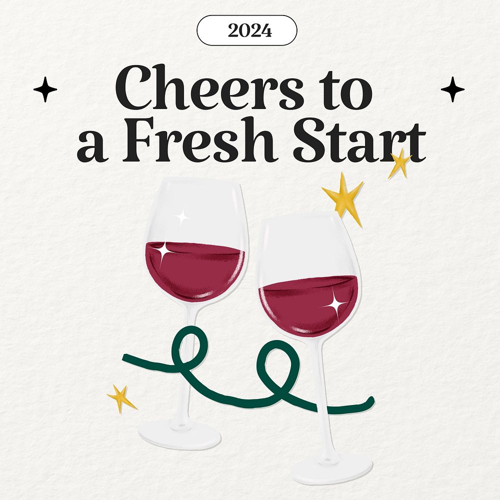 Cheers to a fresh start  Instagram post template