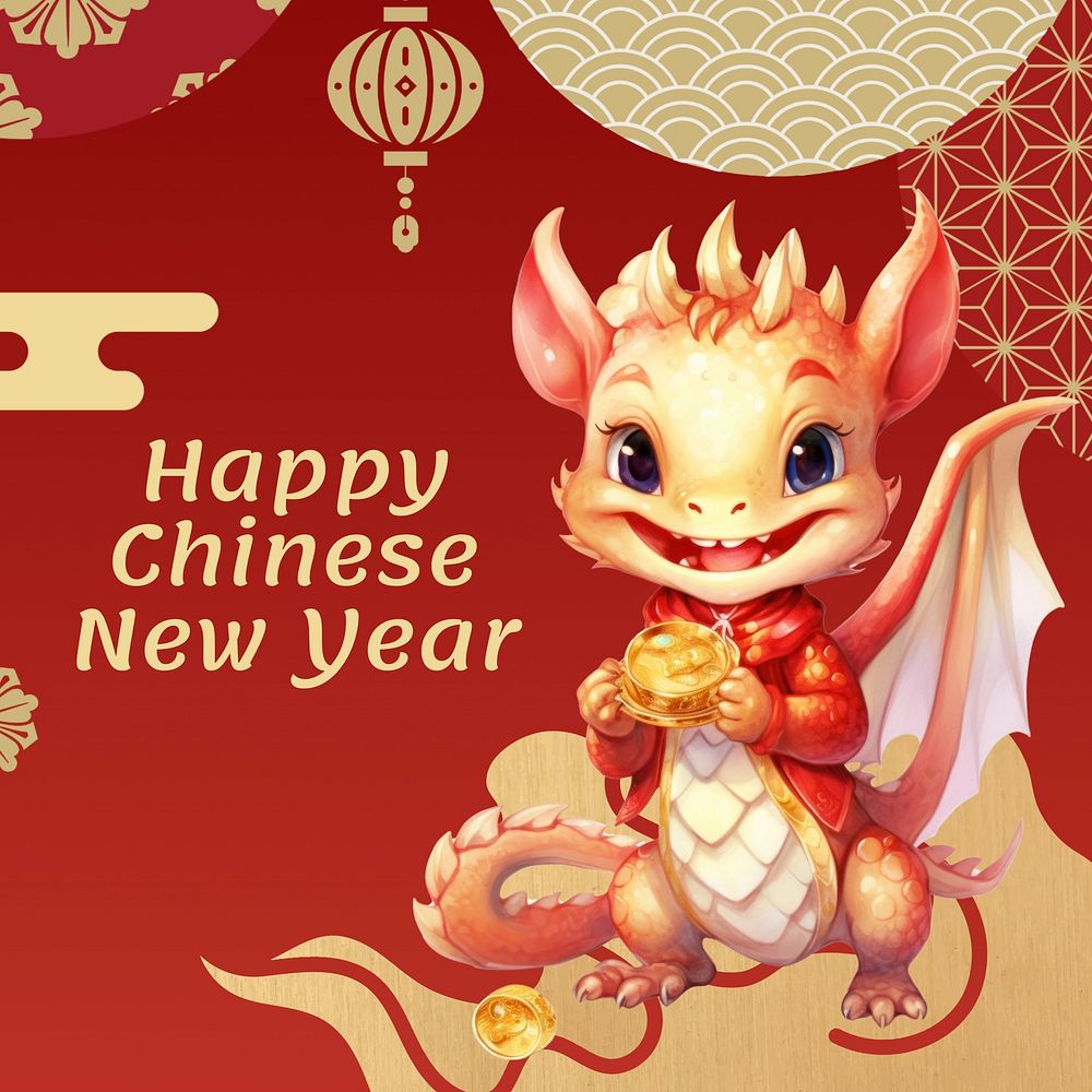 Happy Chinese new year  Instagram post template