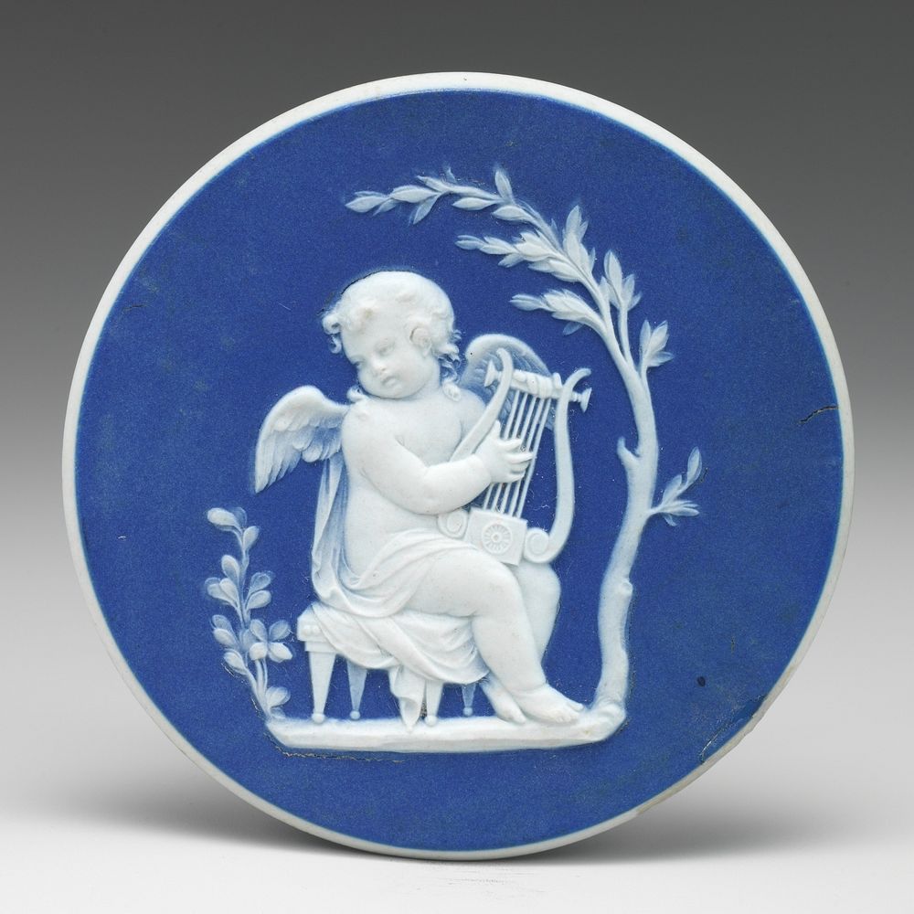 Cupid playing a lyre