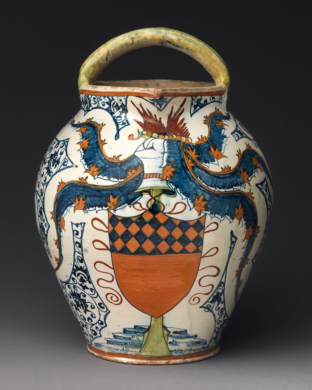 Double-spouted pitcher with arms of the Antinori family
