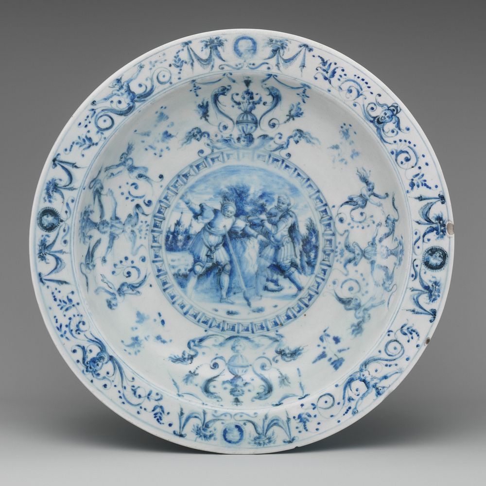 Dish depicting The Death of Saul
