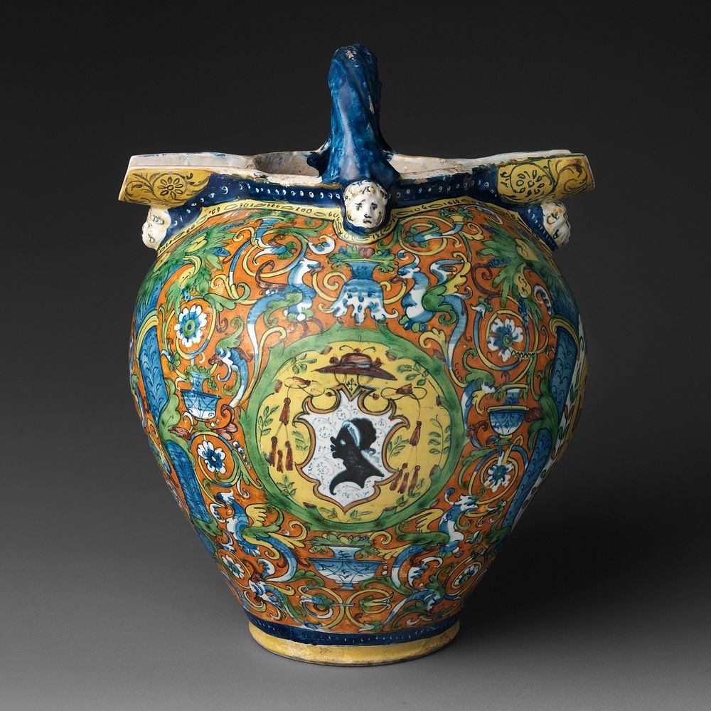 Double-spouted armorial ewer